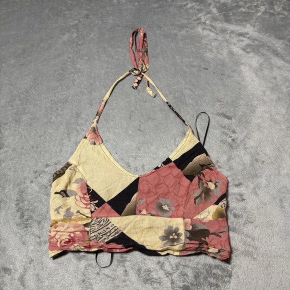 Free People Rae Halter Top, Paisley Size XS Floral Print Boho Indie - Picture 2 of 9